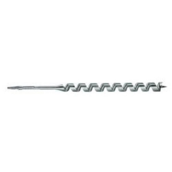 Pole Auger Bit, Hand Brace, Drill Style: Auger, 13/16 in Diameter, 18 in Overall Length, Spiral Flute, 12 in Flute Length, Adapter Shank, Right Hand Cutting Direction, HSS Cutting Edge, HSS, Bright