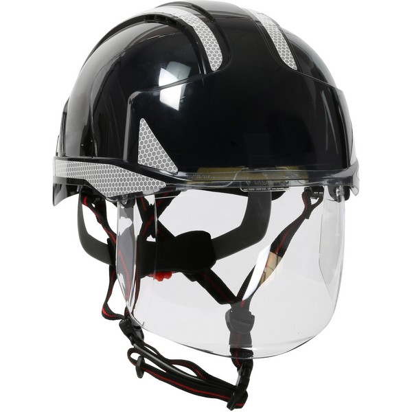 Safety Helmet, Adjustable Lightweight Industrial Short Brim Vented, Series: 280-EVSV-CH, Universal Size, Black, ABS/Cotton/HDPE/Polyester, 6-Point Polyester Textile Suspension, ANSI Electrical Class Rating: Class C, ANSI Impact Rating: ANSI/ISEA Z89.