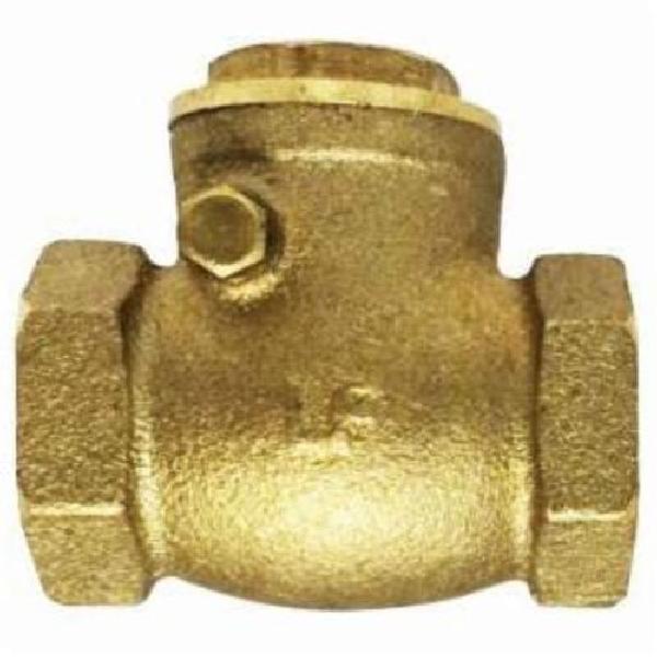 Swing Check Valve, 1 Inch Nominal, FIPT End Style, 200 psi WOG/125 psi WSP Pressure, Yes Low Lead Compliance, Media: Cold Water, Oil, Gas and Saturated Steam, Cast Brass Body, Import