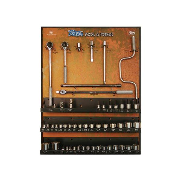 Socket Set, Imperial, Specifications: 1/2 Inch Drive, 52 Piece, Alloy Steel, Polished Chrome