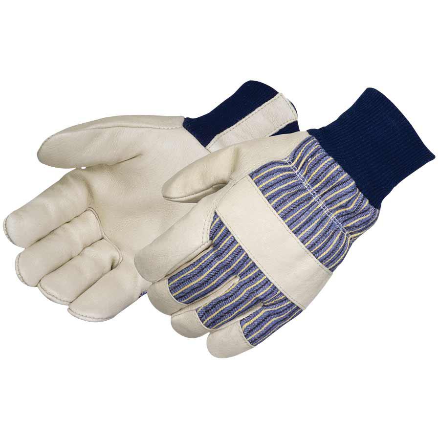 Glove, General Purpose, Series: 0233, Work Glove, XL Size, Grain Pigskin Leather, Blue/Natural, Gunn Cut Style, Thinsulate Lining