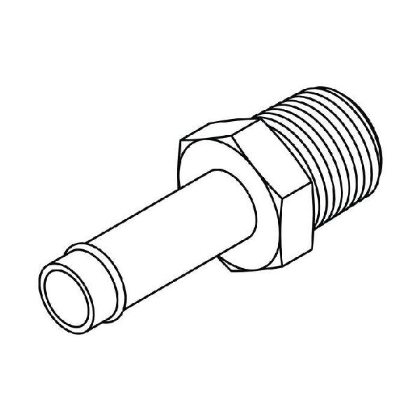 Adapter, Straight, Series: 4404, 1/2 in x 1/2-14 Nominal, Beaded Stem x MNPT End Style, Steel