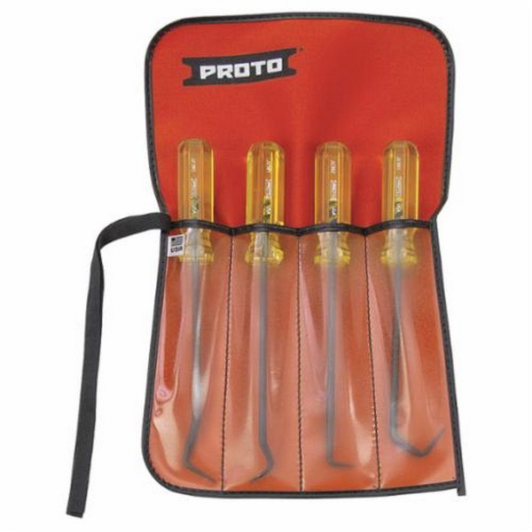 Pick Set, Standard, 1/4 in Shank, 1 lb, 4 Piece, High Alloy Steel, Black Oxide