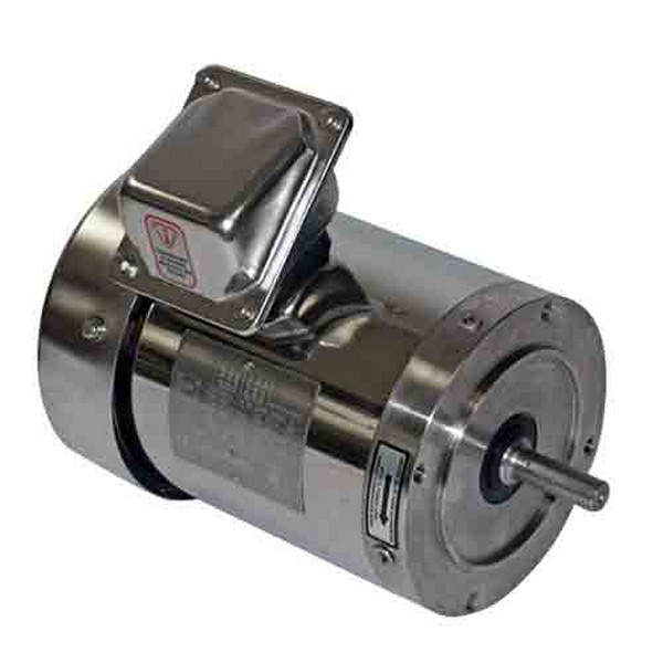 Electric AC Motor, 1/2 HP, 1800 RPM, 56C Frame, 3-Phase, 230/460 Volts, TENV, Stainless Steel