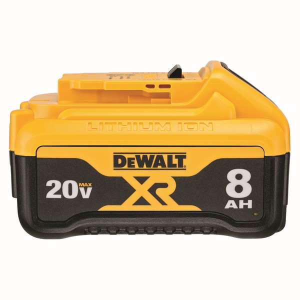 Battery, Lithium-Ion Battery, 8 Ah Battery, 20 VDC Charge, For Use With: 39RV96, DC985B, DC780B Tools and Chargers