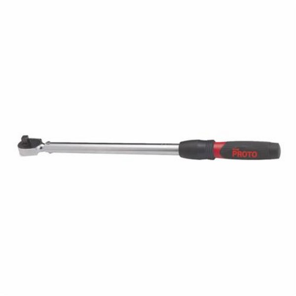 Micrometer Torque Wrench, 1/2 in Drive, 40 to 200 N-m, Head Ratcheting, Graduations: 1 nm, 21-1/2 in Overall Length, CW/CCW Rotation, +/-3% CW, +/-6% CCW Accuracy, Audible Click Indicator, Knurled Grip Handle, Specifications Met: ASME B107.300-2010,