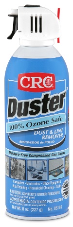 Dust and Lint Remover, Extremely Flammable Moisture-Free, Series: Duster™, 16 oz., Aerosol Can, 8 Oz Net Weight, Liquefied Gas, Faint Ethereal, Clear, 0.909 Specific Gravity, Composition: 1, 1-Difluoroethane