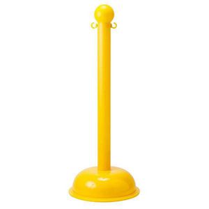 Warning Post, Large Stanchion, 3 in Post Diameter, 41 in Post Height, Polystyrene Post, Solid Post, Dome/Fillable Non-Conductive Base, 16 Inch Diameter Base, Polyethylene Base