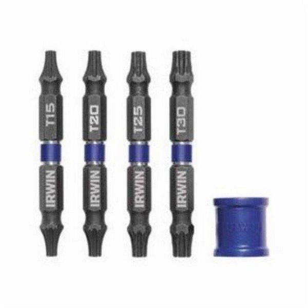 Power Bit Set, Double End, 4 Piece, For Use With: Impact Drivers and Quick-Change Chucks, 1/4 in Shank, Cold Forged Steel, Black Oxide