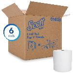 Hard Roll Paper Towels, 8 Inch Width, 1000 Foot Roll, White, 6/Carton