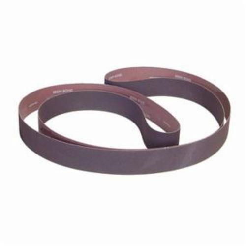 Coated Abrasive Belt, Narrow RR-Flex, Series: R228, 60 in Belt Length, 2-1/2 in Belt Width, 60 Grit, Coarse Grade, Aluminum Oxide Abrasive, Cotton Backing, Closed Coat, Brown, Applicable Materials: Metal and Wood, X-Weight Backing Weight