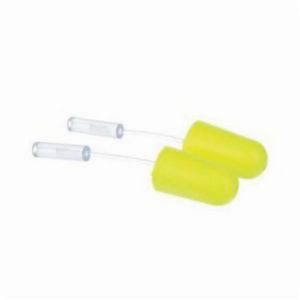 Probed Test Earplugs, Uncorded Design, Tapered Shape, L Size, Yellow Neon Plug, Polyurethane Plug, Specifications Met: ANSI S3.19-1974