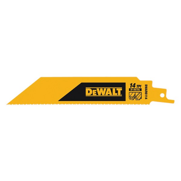 Reciprocating Saw Blade, 6 in Length, 14, Optimized Teeth, Bi-Metal Cutting Edge, Bi-Metal Body, Applicable Materials: Metal, PVC and Wood