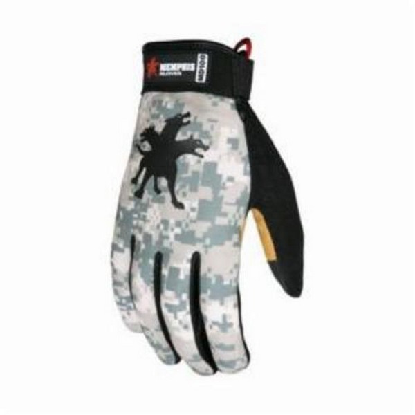 General Purpose Gloves, Premium Grade, Series: MD100, Multi-Purpose Glove, M, Synthetic Grain Deerskin Palm, Synthetic Suede Leather, Black/Digital Camo/Gold, Gunn Cut/Standard Finger/Wing Thumb, Unlined, Adjustable Closure Cuff, Hook and Loop Closur