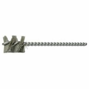 Close Coated Abrasive Disc, Micro Abrasive, 0.64 in Brush Dia, 1 in Brush Length, 5 in Overall Length, Nylon/Aluminum Oxide Fill, 0.012 in Filament/Wire Diameter, 0.194 in Stem Dia, Single Spiral, Single Stem
