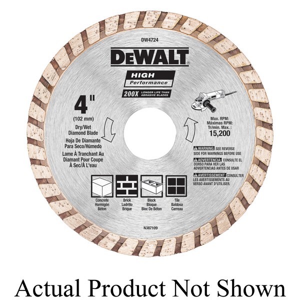 Diamond Saw Blade, High Performance Segmented Rim, 7 in Diameter Blade, 5/8 in, 7/8 in Arbor/Shank, 2-1/4 in Cutting Depth, Dry Cutting Condition, 7 mm Segment Height, 8700 RPM Maximum, Applicable Materials: Cement, Masonry and Metal