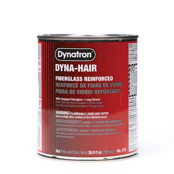 Reinforced Filler, 2-Component 2-Part Long Strand, Series: Dyna-Hair®, 1 qt Container, Can Container