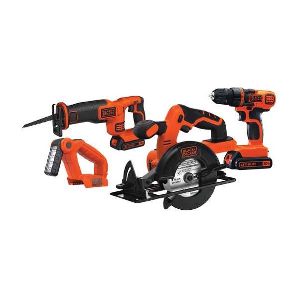 Tool Combo Kit, Circular Cordless, Tool/Kit: Kit, 20 V, Lithium-Ion Battery, 1.5 Ah Battery, Specifications: 4-Tool
