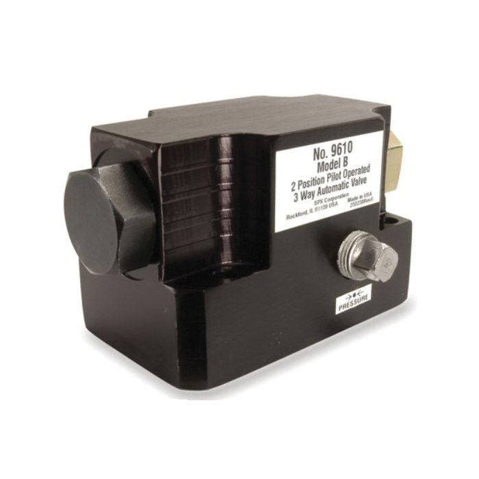 Pump Mounted Valve, Auto-Pilot Operated, 10000 psi Pressure, 3-Way Ports/Ways, Media: Oil, Aluminum Body, 5.1 in L x 2.5 in W x 3 in H Dimensions
