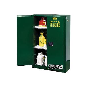 e Safety Cabinet, 90 gal Capacity, 65 in Height, 43 in Width, 34 in Depth, Self-Close Door, 2 Doors, 2 Shelves, Cold Rolled Steel, Powder Coated, Green, Recessed Paddle Handle