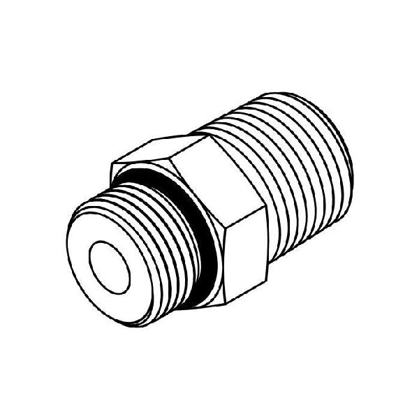Adapter, Straight, Series: 6401, 9/16-18 x 1/4-18 Nominal, Male O-Ring x MNPT End Style, 316 Stainless Steel
