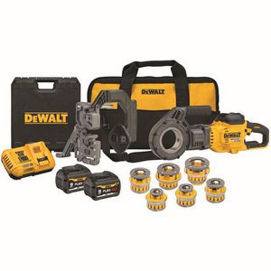 Pipe Threader Kit, Cordless, 1/2 to 2 in Pipe, 26.38 in Length, 5 in Width, (2) 9 Ah Glass Filled Nylon Battery Power Source