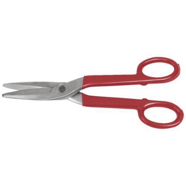 Tinner Snip, Heavy Duty, Cutting Capacity: 18 ga Cold Rolled Steel, 22 ga Stainless Steel, 2-1/2 in Length of Cut, Bulldog/Straight Snip Type, 16 in Overall Length, Non-Serrated Blade, 2-1/2 in L Blade, Steel Blade, Straight Handle, Plastisol Handle,