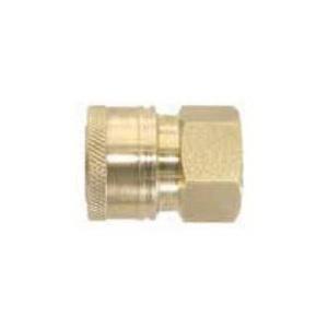 High Pressure Coupler, Straight Through, 3/8 Inch FNPT Inlet, 3/8 Inch Female Outlet, 4000 psi Pressure, 212 °F, Brass, Import