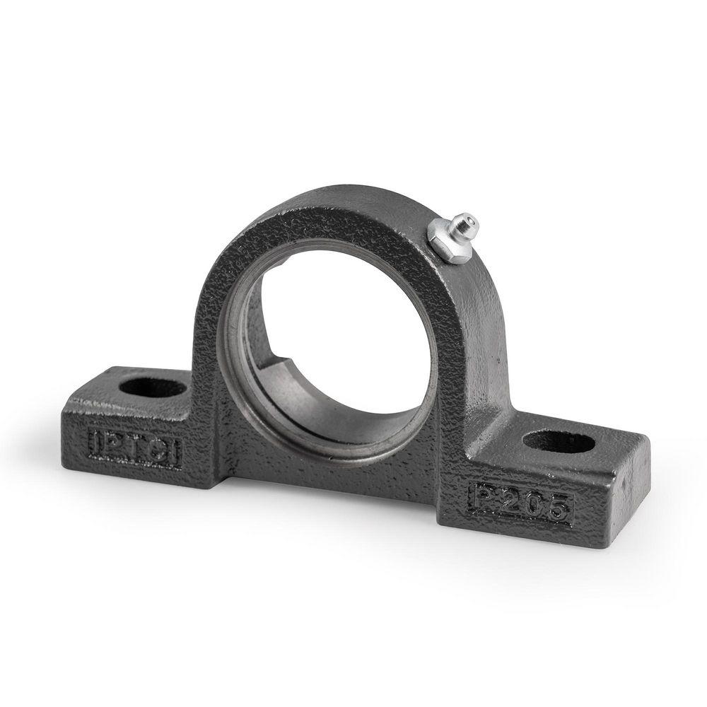 Pillow Block Housing, Standard Duty, 2-3/4 in ID, 3-1/8 in Base to Bore Centerline, 10-15/32 in Overall Length, 2-27/32 in Overall Width, 8-9/32 in Bolt Center-to-Center Length, Cast Iron