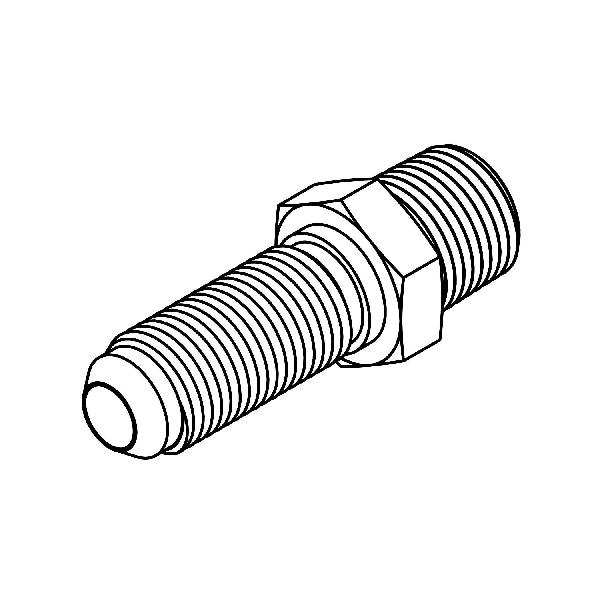 Bulkhead Adapter, Straight, Series: 2706-LN, 7/8-14 x 1/2-14 Nominal, 37 deg Male JIC x MNPT End Style, Steel, Trivalent Chromate Plated, Silver