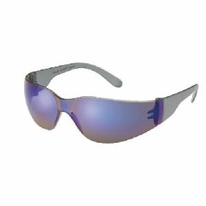 Lightweight Protective Glasses, Size Universal, Blue Mirror Lens, Frameless Gray Frame
