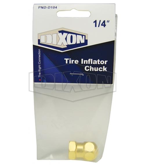 Tire Inflator Chuck, NPT Thread, 1/4 in Thread Length, 150 psi Pressure, Brass