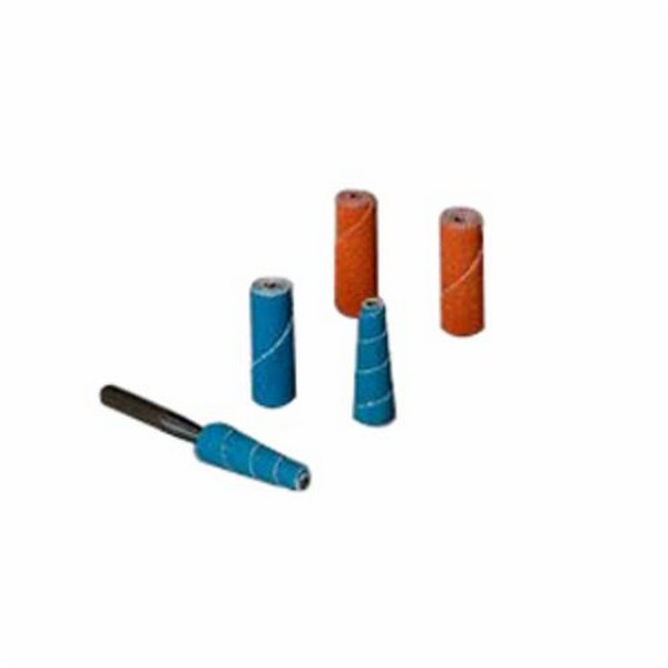 Coated Cartridge Roll, Straight, 1/4 Inch Diameter Maximum Roll, 1 Inch Overall Length, 1/8 Inch Pilot Hole Diameter, 60 Grit, Zirconia Alumina Abrasive, 24000 RPM Maximum