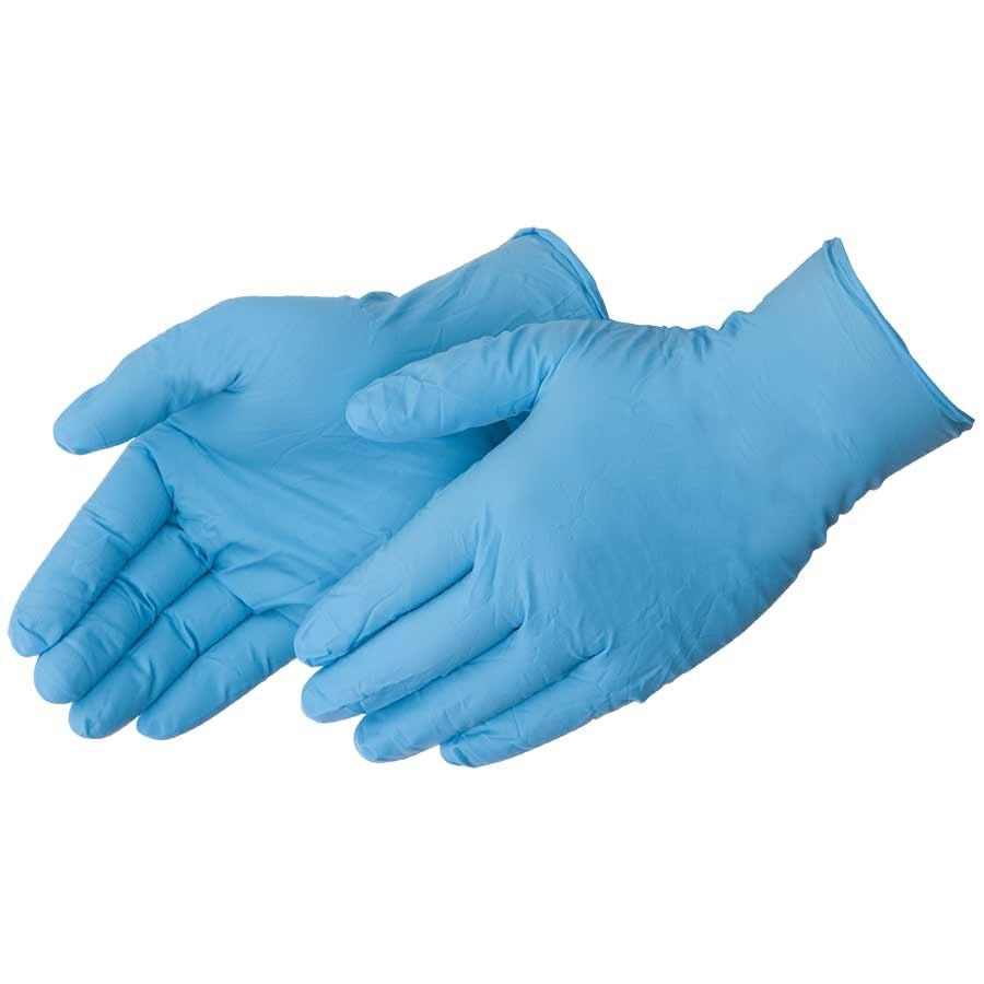 Disposable Glove, Non-Sterile, 2XL Size, Nitrile, Blue, Textured, Ambidextrous Hand, Industrial/Food Service Grade Application, Powder-Free, 8 mil Thickness