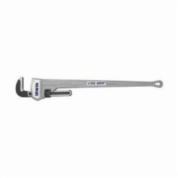 Pipe Wrench, Heavy Duty, 6 in Pipe, 48 in Overall Length, 6 in OD Tubing, Quick-Adjusting Jaw, 2-1/4 in Jaw, I-Beam Handle, Cast Aluminum Handle, Grey Handle, Spin Nut Adjustment