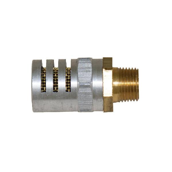 Valve Muffler, Quick Exhaust, Specifications: 1/8 in NPT Port, 1/8 in Valve Orifice, Aluminum/Brass/Polyester