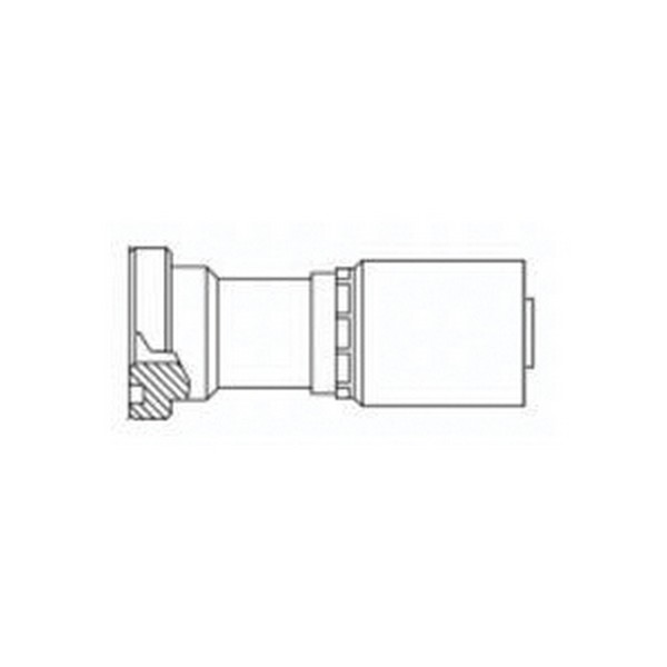 Hydraulic Hose Fitting, 1-Piece Non-Skive, 1-1/2 in ID Hose, 2 in, Code 62 Flange x Hose, 3.13 in Dia Flange
