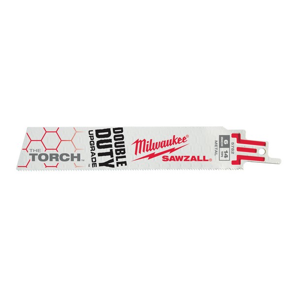 Saw Blade, Double Duty, Series: SAWZALL®, 6 in Length, 0.042 in Thickness, 14 TPI, Bi-Metal Cutting Edge, Applicable Materials: Metal