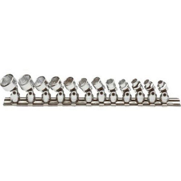 Socket Set, Measurement System: Metric, 12 Piece, 6 Points, Included Socket Size: 5 to 15 mm, 1/4 in Drive, Specifications Met: ASME B107.5M, Full Polished