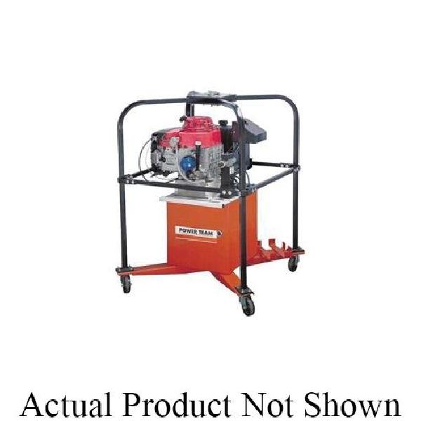 Gasoline Pump, Series: PG120, 1300 cu-in Reservoir, 10000 psi Maximum, Engine HP: 5.5 hp, 3600 rpm Engine, 130 cu-in/min Flow Rate, 4-Way Manifold Valve, 42-1/2 in Overall Length, 25 in Overall Width, 42-1/8 in Overall Height