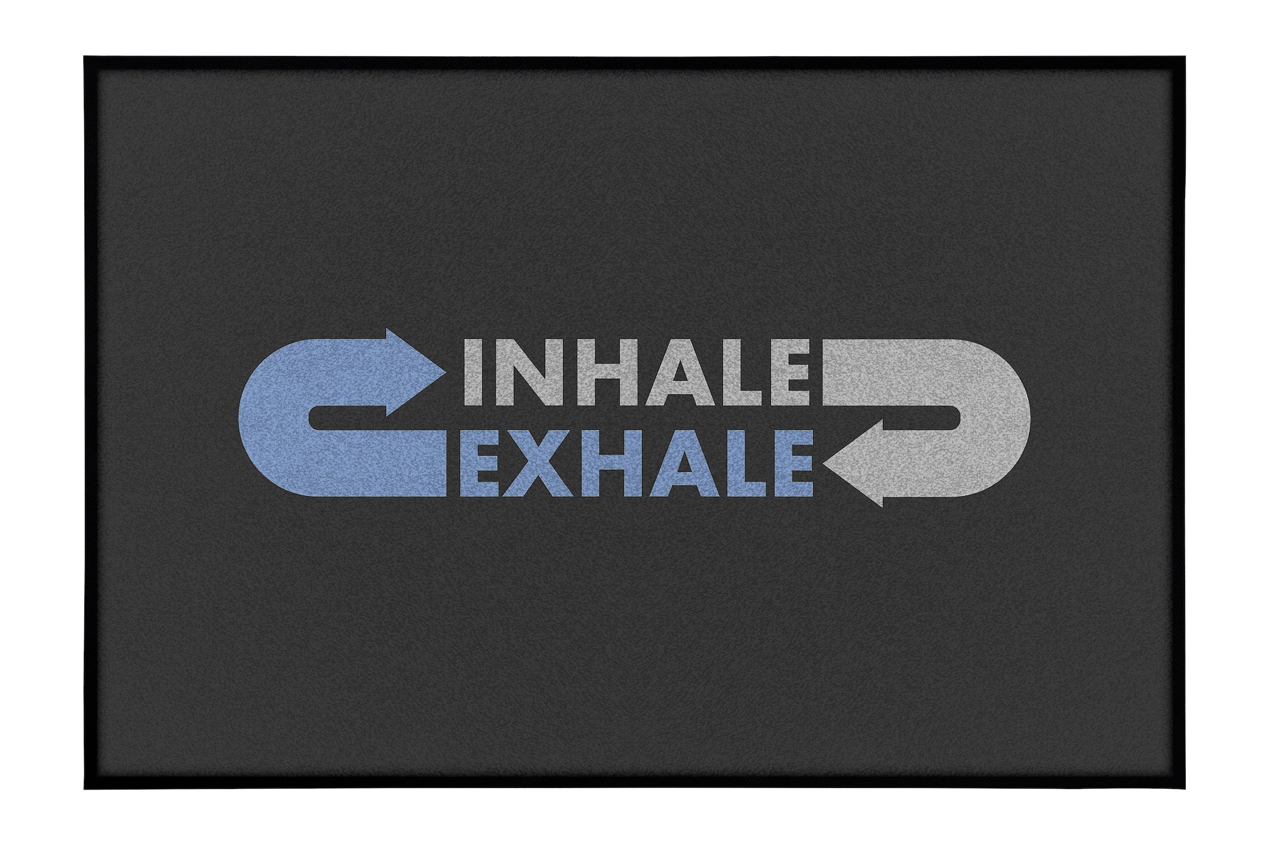 Entrance Mat, Inhale Exhale, Series: 195IE, 72 in Length, 48 in Width, 3/8 in Thickness, Green, Nylon, Standard Design Surface, Vinyl Backing, Bordered Edge, Indoor Indoor/Outdoor