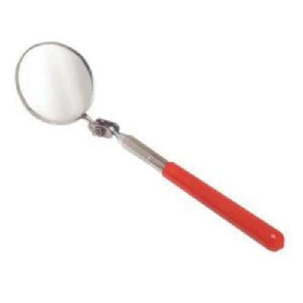 Inspection Mirror, Retractable, 2-1/4 in Mirror, Circular, 6-1/2 to 36-3/8 in Length, Telescoping Handle, All Angle Ball Joint Swivel, Stainless Steel/Vinyl Handle