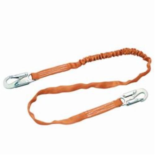 Shock Absorbing Lanyard, Tubular, 310 lb Load, 6 ft Length, Polyester Webbing Line, Steel Hardware, 1 Leg, Black, 1 in Strap Width, 5000 lb Tensile Strength, Snap Hook Anchorage Connection, 1-3/4 in Anchorage Hook Gate Opening, Rebar Hook Harness Connection Hook, Specifications Met: ANSI Specified, CSA Certified, OSHA Approved