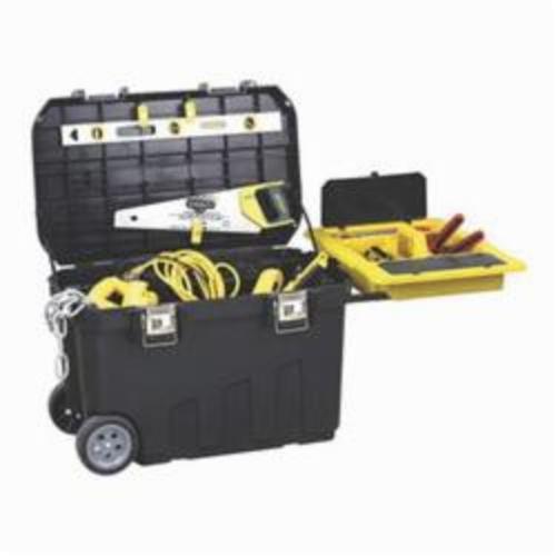 Tool Chest, Mobile, 18.62 in Width, 29.88 in D, 19.13 in Height, 24 gal, Polypropylene, Matte, Black