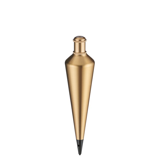 Plumb Bob, 16 oz Size, 8.69 in Length, Brass, Lacquered, Gold