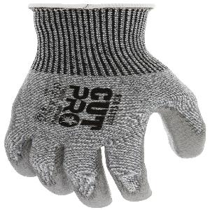 Work Gloves, Small Size, Polyurethane Palm, Gray, Knit Wrist Cuff, ANSI Cut-Resistance Level: A2, ANSI Puncture-Resistance Level: 2, Resists: Cut Resistant