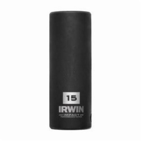 Socket, Deep Length Well, Series, Yes Impact Rated, Measurement System, Square Drive, Drive Size, in 3/8, Socket Size, mm 15, 63 Overall Length, Opening Depth mm, mm 24, 22.9 Drive End Width, Socket End Width mm, mm 22.9, Number of Points, Bolt Clear