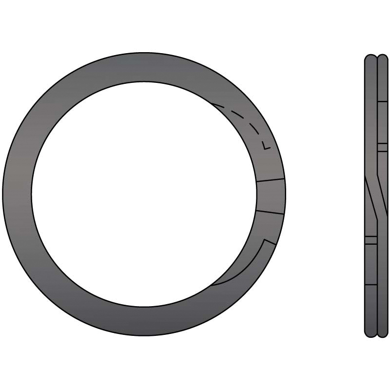 External Snap Ring, Medium Duty Wound Style, Measurement System: Imperial, 1-7/16 in Shaft Diameter, Carbon Spring Steel, Plain, Fits Groove Diameter: 1.385 in, 1.438 in OD, 0.043 in Thickness