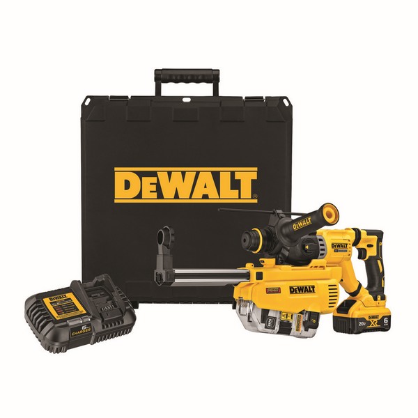 Rotary Hammer Kit, Brushless Cordless, 1-1/8 in Chuck, SDS-Plus®/Keyless Chuck, 0 to 4300 bpm Blows per Minute, 3 J Impact Energy, 0 to 1165 RPM No-Load, 20 VDC, Lithium-Ion Battery, 6 Ah Battery, Battery Included: Yes, D-Handle Handle, SHOCKS® Activ