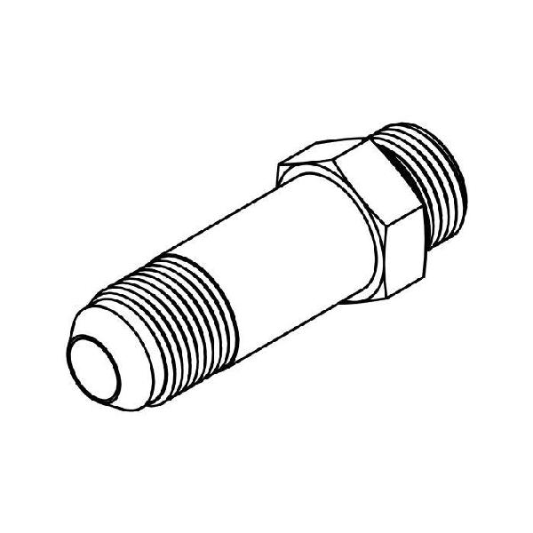 Adapter, Long Straight, Series: 6400-L, 1-1/16-12 Nominal, 37 deg Male JIC x Male O-Ring End Style, 3.61 in Length, 316 Stainless Steel